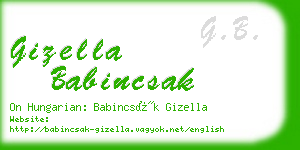 gizella babincsak business card